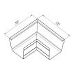 Угол желоба 120x86 мм внешний 90° коричневый RAL 8017 Vortex Grand Line