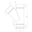 Тройник 135° 115 мм нержавеющая сталь 0,5 мм