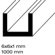 Профиль U-образный латунь 6x6x6х1000 мм толщина 1,0 мм