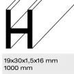 Профиль H-образный алюминиевый серебро 19x30x1000 мм толщина 1,5 мм