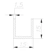 Профиль U-образный алюминиевый 15x15x15x2000 мм толщина 1,5 мм