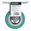 Колесо d75 мм неповоротное на площадке бирюзовое DORN