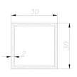 Трубка квадратная алюминиевая 30x30x3000 мм толщина 2 мм