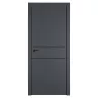 Дверь межкомнатная глухая Урбан 2H 2000х700 мм Эмалекс графит оникс с алюминиевой кромкой
