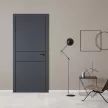Дверь межкомнатная глухая Урбан 2H 2000х800 мм Эмалекс графит оникс с алюминиевой кромкой