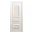 Дверь межкомнатная глухая 2000х800 мм Скин-2 эмаль белая/патина золото/кант