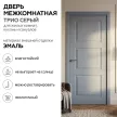 Дверь межкомнатная глухая 60х200 см Трио Эмаль Серый