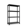 Стеллаж пластиковый 1430х900х400 мм 4 полки черный 70 кг на полку
