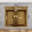 Мойка кухонная стальная золотая 540х500х220 мм KITRO