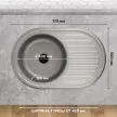 Мойка кухонная стальная серая 770х500х180 мм KITRO