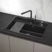 Мойка кухонная из искусственного камня черная 730х510х245 мм Granula 7301