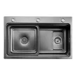 Мойка кухонная стальная функциональная черная 750x460х220 мм KITRO