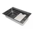 Мойка кухонная стальная функциональная черная 750x460х220 мм KITRO