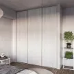 Дверь для шкафа-купе 604х2255 мм ЛДСП Ясень анкор светлый/алюминий серебро трапеция