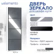Дверь для шкафа-купе 604х2255 мм зеркало с разделителями/алюминий черный трапеция