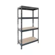 Стеллаж металлический Rivet300, 1800x900x450 мм 4 полки ХДФ серый антрацит