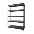 Стеллаж металлический 5 полок МДФ безболтовой 2-я стойка 1830х1200х450 мм черный elemento