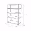 Стеллаж металлический 5 полок МДФ безболтовой 2-я стойка 1830х1200х450 мм черный elemento