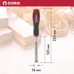 Стамеска 16 мм прорезиненная рукоятка, металлический боек DORN