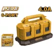 Зарядное устройство для 6-ти аккмуляторов 20 В 6х4А INGCO FCLI2064