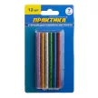 Клеевые стержни ПРАКТИКА 7х100 мм 12 шт 6 цветов металлик