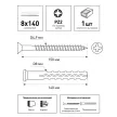 Дюбель рамный 8х140 мм с шурупом 4,9х150 мм KOELNER K-P5-KDS-08140