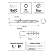 Дюбель распорный 10х50 мм с шурупом 6х60 мм 5 шт KOELNER