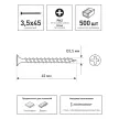 Саморезы по дереву 3,5х45 мм 500 шт для гипсокартона KOELNER FТ-3545