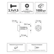 Саморезы по металлу 3,9х9,5 мм 1000 шт со сверлом для профиля KOELNER WS-3995