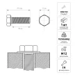 Болт М12x30 мм 1 шт DIN933 полиамидный Tech-KREP