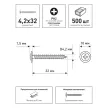 Саморезы с прессшайбой 4,2х32 мм 500 шт FIXBERG