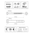 Дюбель-гвоздь с фланцем FIXBERG 6х40 мм 50 шт