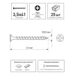 Саморезы по дереву 3,5х41 мм 25 шт для гипсокартона FIXBERG