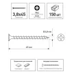 Саморезы по дереву 3,8х45 мм 150 шт для гипсокартона FIXBERG