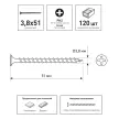 Саморезы по дереву 3,8х51 мм 120 шт для гипсокартона FIXBERG