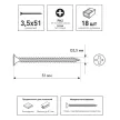 Саморезы по металлу 3,5х51 мм 18 шт для гипсокартона FIXBERG