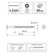 Саморезы по металлу 4,2х64 мм 80 шт для гипсокартона FIXBERG