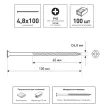 Саморезы по металлу 4,8х100 мм 100 шт для гипсокартона FIXBERG