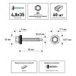 Кровельные саморезы 4,8х35 мм 60 шт по дереву RAL9003 FIXBERG