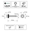 Кровельные саморезы 4,8х35 мм 60 шт по дереву RAL8017 FIXBERG