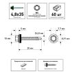 Кровельные саморезы 4,8х35 мм 60 шт по дереву RAL6005 FIXBERG