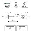 Кровельные саморезы 4,8х51 мм 40 шт по дереву RAL6005 FIXBERG