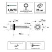 Кровельные саморезы 4,8х70 мм 25 шт по дереву RAL6005 FIXBERG