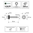 Кровельные саморезы 4,8х35 мм 250 шт по дереву RAL6005 FIXBERG
