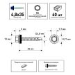 Кровельные саморезы 4,8х35 мм 60 шт по дереву RAL5005 FIXBERG