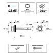 Кровельные саморезы 4,8х51 мм 170 шт по дереву RAL3005 FIXBERG