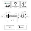 Кровельные саморезы 6,3х51 мм 140 шт по металлу оцинкованные FIXBERG