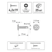 Саморезы с прессшайбой 4,2х19 мм 25 шт со сверлом усиленные BULLIT