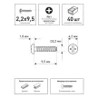 Саморезы с тупым концом 2,2x9,5 мм 40 шт с полукруглой головкой Tech-KREP