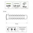 Дюбель распорный 6х50 мм 10 шт Fischer SX Green